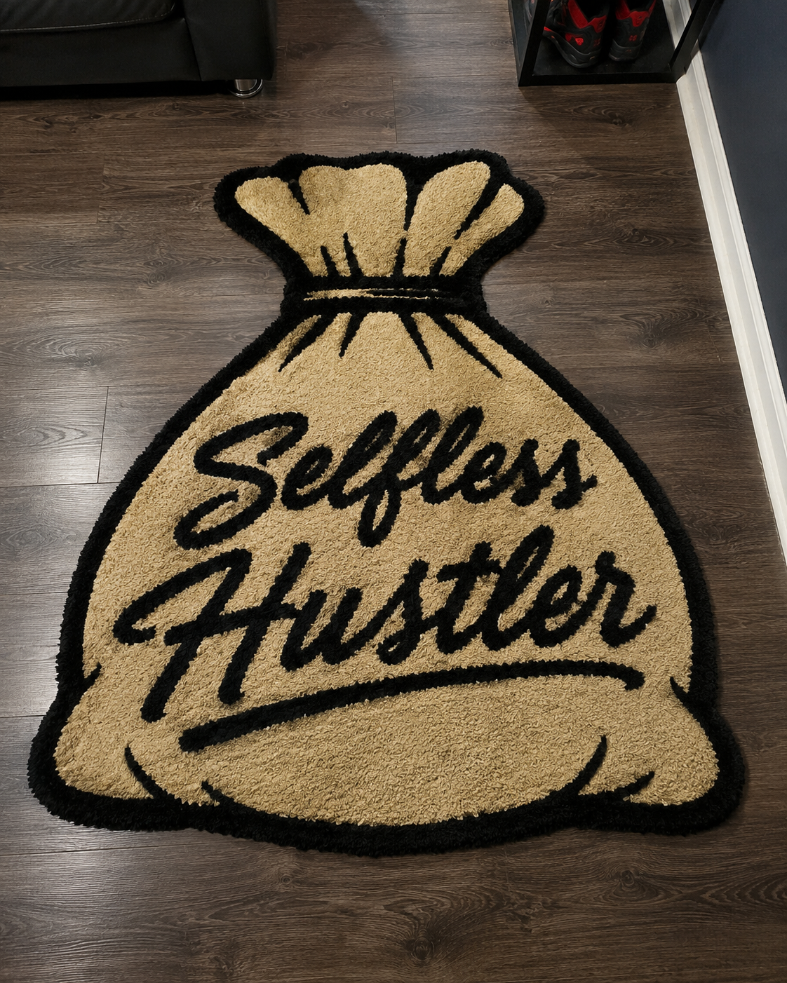 Selfless Hustler Money Bag Rug – Signature Luxury Edition
