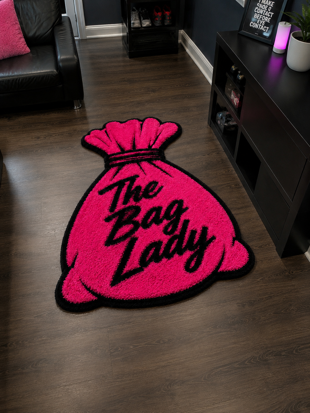 The Bag Lady Money Bag Rug – Hot Pink Luxury Edition
